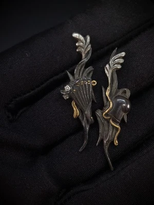 Ventilador dobrável tipo japonês e chapéu preto Menuki para Wakzashi C070 - Imagem 1 de 4