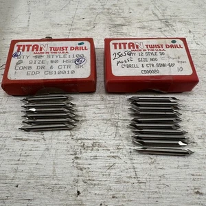 Lote De 16 Nuevos Titan CS10010 CS00020 Tamaño 0&00 Taladro Combinado Avellanador - Imagen 1 de 7