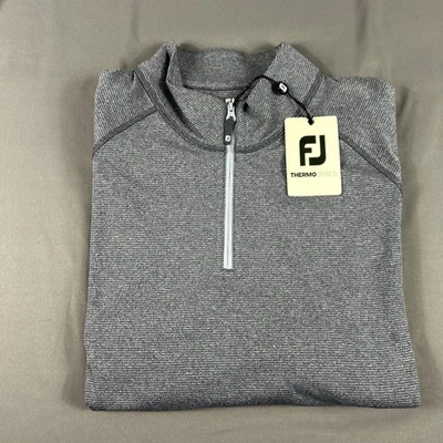 FootJoy Golf Pullover Thermo Series Heather Brushed Back Large Navy MSRP $115 - Image 1 of 4