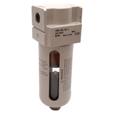 SMC AFM20-N01C-CRZ-A Mist Separator 0.3µm Filtration, 150psi, Auto Drain, 1/8NPT - Image 1 of 4