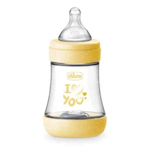 Chicco Plastic Baby Bottle 150ml 0m+ Perfect 5 Silicone Teat Yellow 20211-31 - Picture 1 of 1