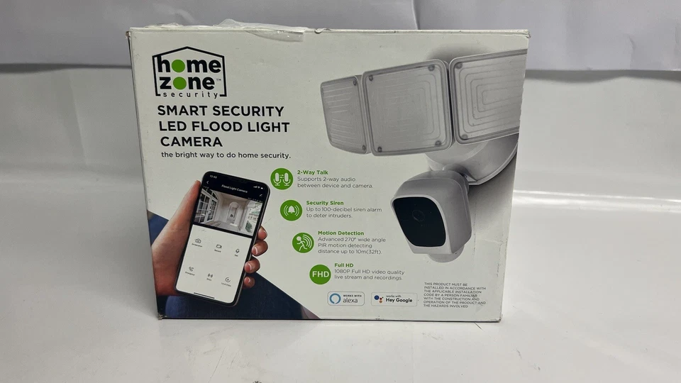 Smart Home X3 Floodlight Security Camera 1080P Siren Intercom - Image 1 of 4