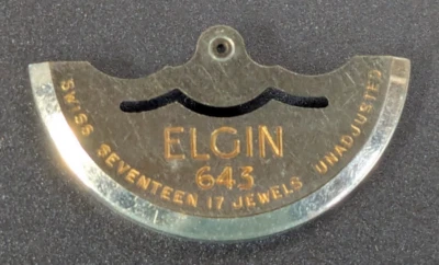 Vintage Elgin 643 - 17 Jewel Used Swiss Oscillating Weight / Rotor - Image 1 of 3
