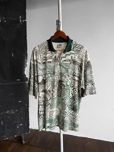 Levis Vintage Rare Full Printed Short Sleeve Polo Shirt Made in USA Size - L/XL - Bild 1 von 7