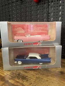 Set Of 2 VITESSE Cadillac TYPE 62 Closed Cabriolet 1959 blue/white 1:43 - Picture 1 of 8
