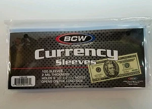 100 x BCW Geldhülle Schutz US-Dollarschein WÄHRUNGSHALTER Neu - Bild 1 von 3