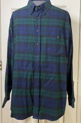 Camisa EMS Eastern Mountain Deportes Franela Abotonada L/S Verde Azul Marino A Cuadros XXL Foto 1 de 3