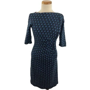 Vestido vintage años 70 para mujer azul floral mod GoGo señora Brady tradicional esposa hecho a mano - Imagen 1 de 8