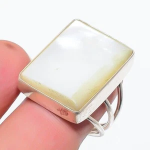 Mother Of Pearl Gemstone 925 Sterling Silver Jewelry Ring Size 8.5 K809 - Picture 1 of 3