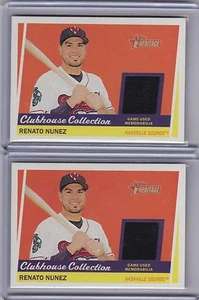 RENATO NUNEZ 2016 TOPPS HERITAGE MINOR LEAGUE GAME USED CLUBHOUSE CARD A'S - Picture 1 of 1