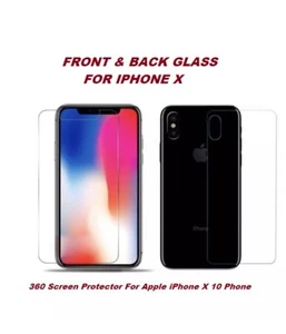 Front And Back Tempered Glass 360 Screen Protector For Apple iPhone X / xs Phone - Picture 1 of 5