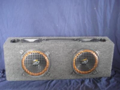 NEW JD AUDIO DUAL STEREO AUTO or STAGE MONITOR WEDGE SPEAKERS in ROAD ENCLOSURE - Image 1 of 4