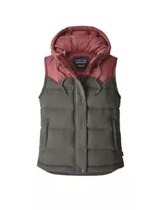NEW! PATAGONIA Bivy Hooded Vest Women’s S Forge Gray 600 Fill Down Puffer $179 - Picture 1 of 9