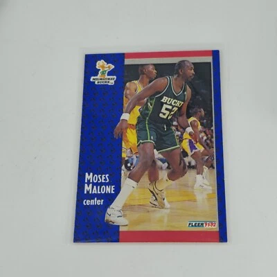 1991 Fleer 315 Moses Malone  Milwaukee Bucks  Basketball Card - Image 1 of 2