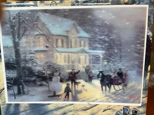 3-D Thomas Kinkade Home For The Holidays  Jigsaw Puzzle 300 Pieces! - Picture 1 of 1