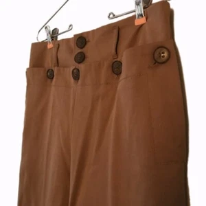 Zara Wide Leg Cropped High Waist Pant - Picture 1 of 8