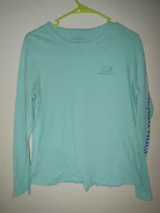 Damen Vineyard Vines Langarm Slub Vintage Wal T-Shirt blaugrün Größe SMALL - Bild 1 von 7