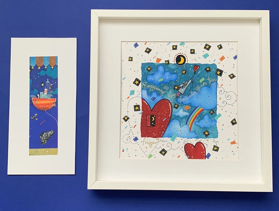 SERIGRAFIA ANDREA AGOSTINI 25x25 FEBBRAIO “RAGGIUNGO LA FELICITÁ CON TE” +STAMPA - Immagine 1 di 1