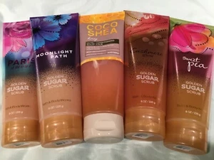 Exfoliantes de azúcar dorados retirados Bath & Body Works de colección hojas piel húmeda 8 oz tú eliges - Imagen 1 de 1
