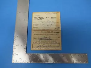 Licencia de caza de residente de Nueva Jersey 1950 Joe Cerbo Parsippany S1683 - Imagen 1 de 2