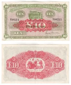 Provincial Bank of Ireland Ltd £10 Banknote (1948) BYB ref: NI.723 - aEF - Picture 1 of 3