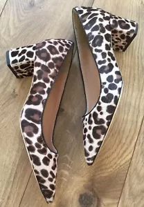 Zapatos de salón J.Crew Avery para el pelo de becerro marrón marfil G8156 $298 6.5 tacones animales - Imagen 1 de 11