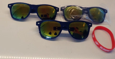 3 Oklahoma City Thunder Basketball Sunglasses (2 new) plus Thunder bracelet Cover