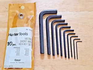 10 PC. HUNTER TOOLS METRIC SHORT ARM HEX KEY SET 1.5 MM To 10 MM FREE SHIPPING - Picture 1 of 4