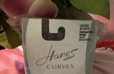 Medias de red Hanes de colección curvas nuevas en paquete negras medias de moda 1x 2x malla spandex Foto 1 de 2