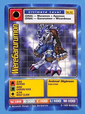 WereGarurumon St-47 Ultimate 1st Edition Unlimited Digimon CCG 1999 Bandai Lp+ - Image 1 of 2