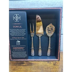 NIB Towle Contessina 3 Pice Serve Set 18/10 Stainless Steel - Picture 1 of 4