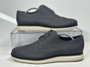 Zapatos Oxford Cole Haan Original Grand Punta de Ala Para Hombre 7.5 Cuero Gris C30025 Lunar - Imagen 1 de 10