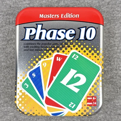 Phase 10 Masters Edition Card Game Fundex Games 2003 Complete With Tin - Image 1 of 4