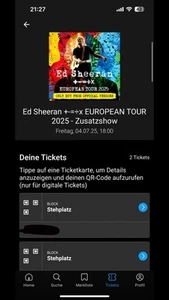 Ed Sheeran Konzert Hamburg Stehplätze 04.07.2025 - Bild 1 von 2