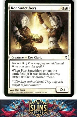 Magic the Gathering MTG Zendikar Kor Sanctifiers #22 Buy 2 Get 1 - Image 1 of 2