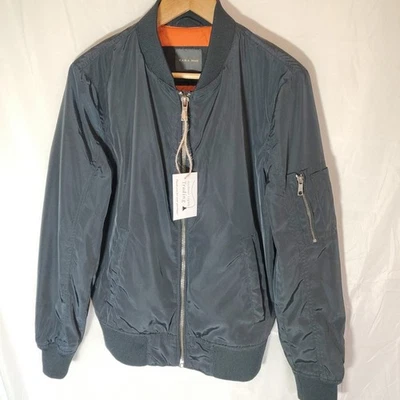 Zara Man Jacket/Coat Blue Bomber Lightweight S Small 36-38 Blokecore On Trend - Image 1 of 4