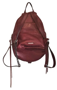 Rebecca Minkoff Mini Julian Pebbled Leather Zip Up Backpack Burgundy - Bild 1 von 10