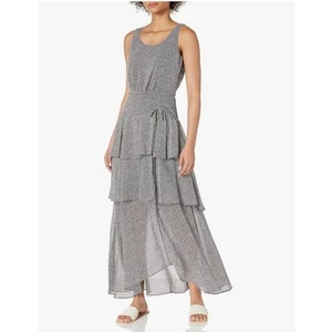 Karl Lagerfeld Damen bedruckt Chiffon Maxikleid lang ärmellos Frühling Gr. 12 - Bild 1 von 9