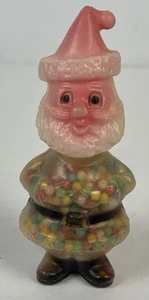 Vintage Christmas Santa Claus Candy Containers Full 4.5” Soft Plastic Rosen Co - Picture 1 of 6