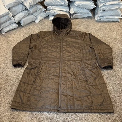 LL Bean Primaloft Quilted Puffer Trench Coat Women 3x plus Size Parka jacket - Image 1 of 4