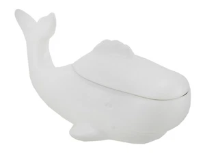Zeckos Moby Ceramic White Whale Lidded Trinket Stash Box - Picture 1 of 3