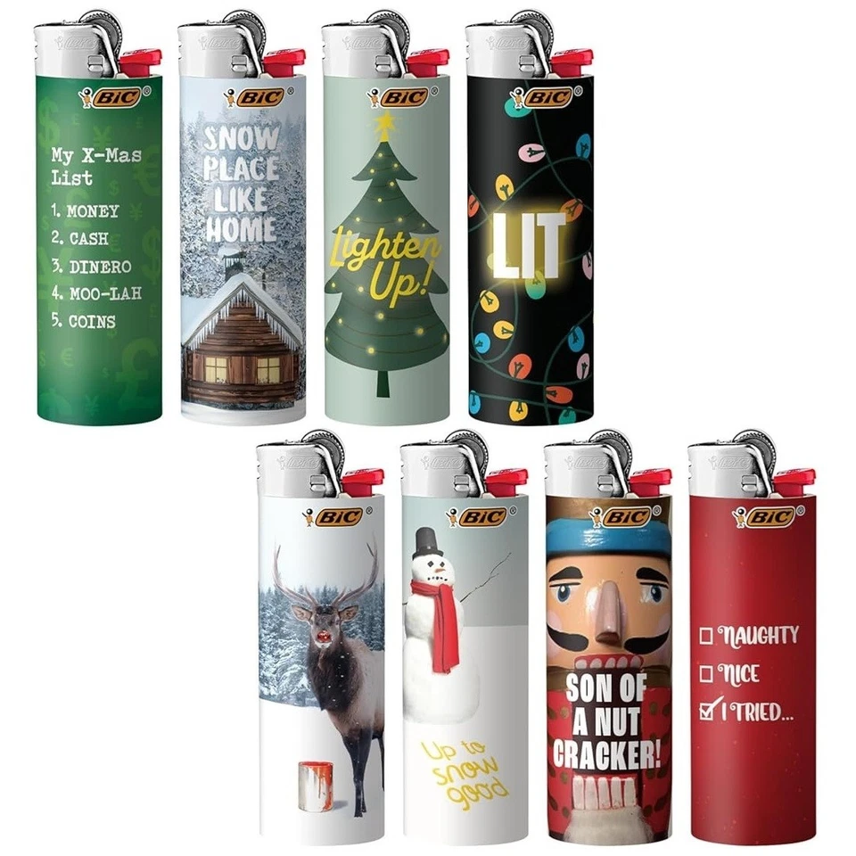 8 encendedores Bic My Christmas List lugar de nieve aligerar rienda ciervo muñeco de nieve cascanueces Foto 1 de 1