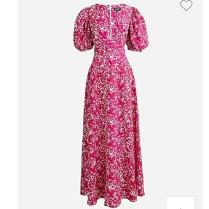 VESTIDO MAXI MANGA ABULLONADA CUELLO EN V COLECCIÓN J.CREW, TALLA 12 - Imagen 1 de 10