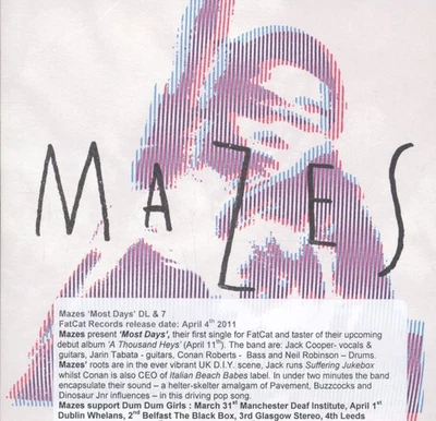 Mazes Most Days CD UK Fatcat 2011 Promo In Kartenhülle 7FAT97P - Bild 1 von 3