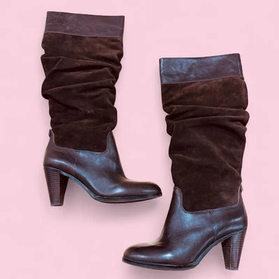 Coquette Preppy Antonio Melani Marrón Slouchy Estilo Años 70 Hasta la Rodilla Bota Retro 9.5M Foto 1 de 4