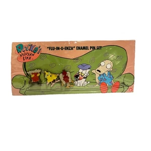 NEW Nickelodeon Rocko's Modern Life Enamel Pin Set flu-in-u-enza - Picture 1 of 2