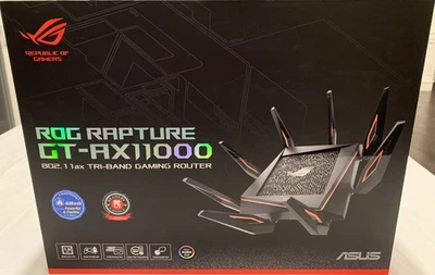 ASUS ROG RAPTURE  GT-AX11000 802.11AX WIRELESS TRI-BAND GAMING ROUTER w/FIRMWARE - Image 1 of 4