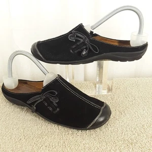 Natural Soul Gr. 7,5 M, schwarze Wildleder-Pantoletten Pantoletten flache Schuhe, Fanner, Damenschuhe - Bild 1 von 12
