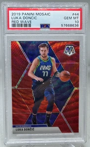 LUKA DONCIC 2019-20 Panini Mosaic Red Wave Tmall SSP Prizm #44 PSA 10 GEM MINT - Picture 1 of 6