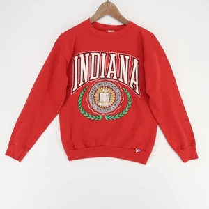 Vintage Indiana Sweatshirt Mens Medium Red Thin Light NCAA Hoosiers Logo 7 90s - Picture 1 of 9